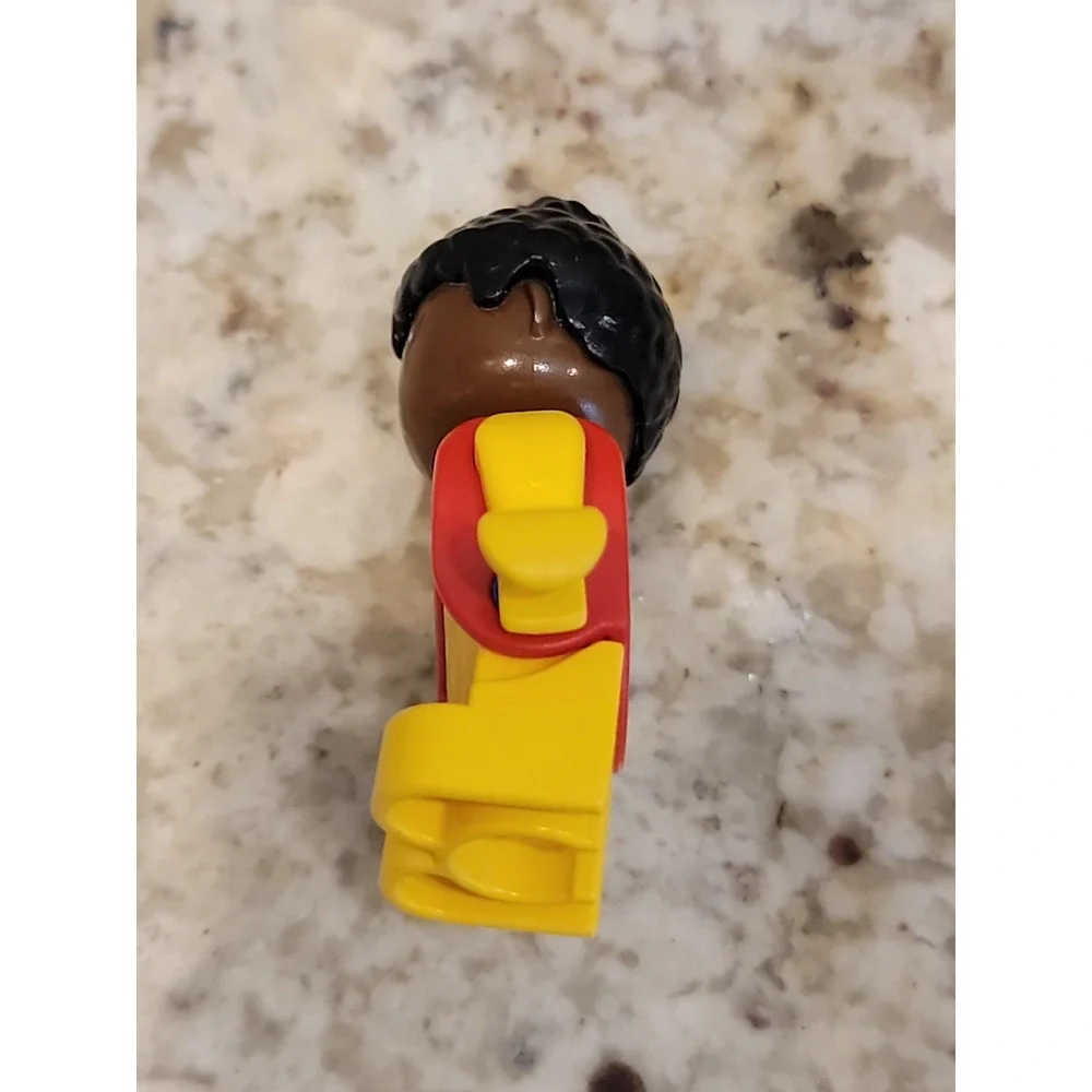 Vintage Lego Duplo TODDLER AFRICAN AMERICAN GIRL DAUGHTER Red Outfit Figure
